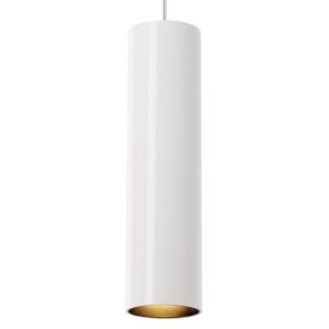 Piper 1-Light LED Pendant in White with Satin Nickel