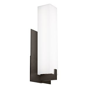 Visual Comfort Modern Cosmo 19" Outdoor Wall Light in Bronze and White Acrylic