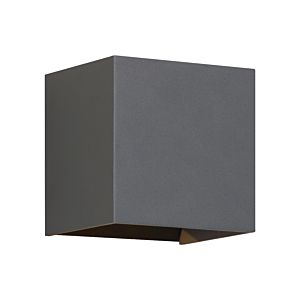 Visual Comfort Modern Vex 5" Outdoor Wall Light in Charcoal
