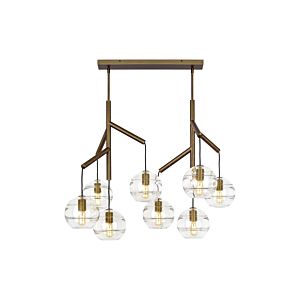 Tech Sedona Contemporary Chandelier in Aged Brass and Clear