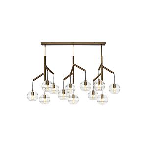 Tech Sedona Contemporary Chandelier in Aged Brass and Clear
