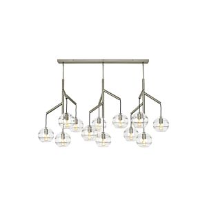 Visual Comfort Modern Sedona Contemporary Chandelier in Satin Nickel and Clear