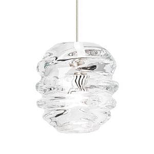 Tech Audra 6 Inch Pendant Light in Satin Nickel and Clear