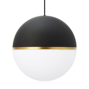 Visual Comfort Modern Akova Pendant Light in Matte Black and Aged Brass