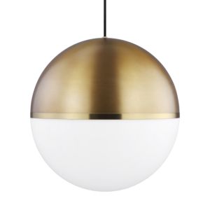Visual Comfort Modern Akova Pendant Light in Aged Brass and Bright Brass