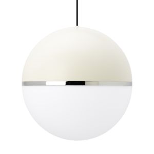Visual Comfort Modern Akova Pendant Light in White and Chrome