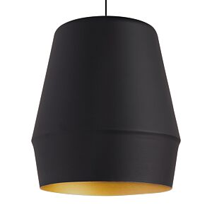 Allea 1-Light Pendant in Black with Gold