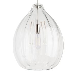 Tech Harper 2700K LED 20 Inch Pendant Light in Satin Nickel and Clear