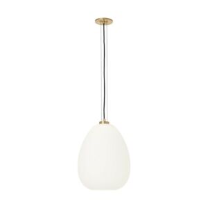 Kapoor 1-Light LED Pendant in Opal with Natural Brass