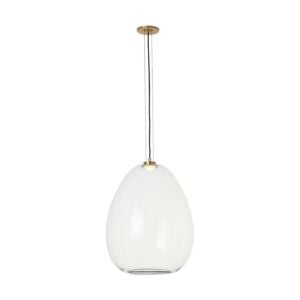 Kapoor 1-Light LED Pendant in Clear with Natural Brass
