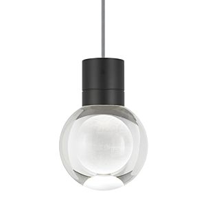 Visual Comfort Modern Mina 2200K LED 5" Pendant Light in Black and Clear