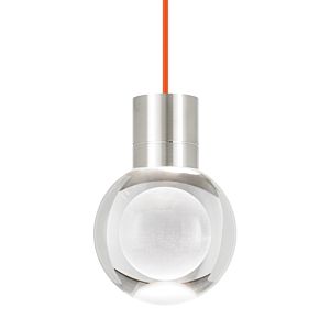 Visual Comfort Modern Mina 2200K LED 8" Pendant Light in Satin Nickel and Clear