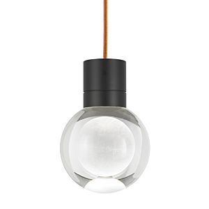 Tech Mina 3000K LED 8 Inch Pendant Light in Black and Clear