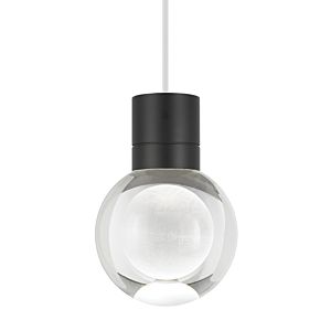 Visual Comfort Modern Mina 2200K LED 8" Pendant Light in Black and Clear