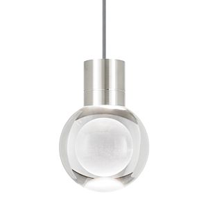 Visual Comfort Modern Mina 2200K LED 8" Pendant Light in Satin Nickel and Clear