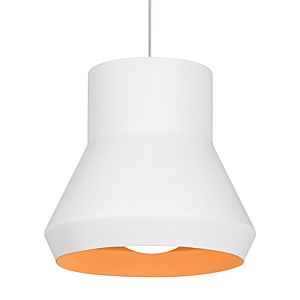 Visual Comfort Modern Milo 13" Pendant Light in White Outside/Orange Inside