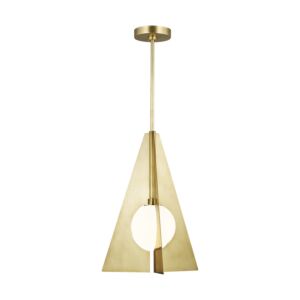 Orbel Pyramid Pendant in Natural Brass
