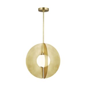 Orbel 1-Light LED Pendant in Natural Brass