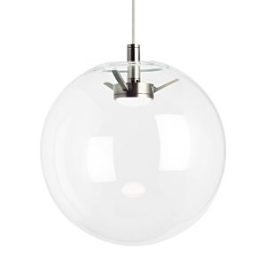Visual Comfort Modern Palona 2700K LED 14" Pendant Light in Satin Nickel and Clear