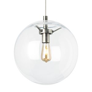 Visual Comfort Modern Palona 14" Pendant Light in Satin Nickel and Clear