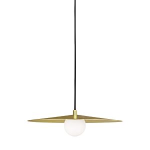Pirlo 1-Light LED Pendant in Aged Brass