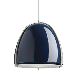 Paravo 1-Light LED Pendant in Blue with Satin Nickel