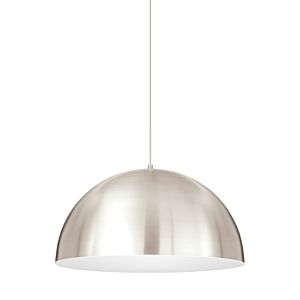 Tech Powell 3000K LED 12 Inch Pendant Light in Satin Nickel and Satin Nickel/White