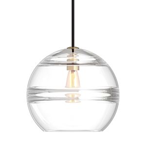 Tech Sedona 7 Inch Pendant Light in Aged Brass and Clear