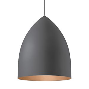Visual Comfort Modern Signal 20" Pendant Light in Rubberized Gray/Copper