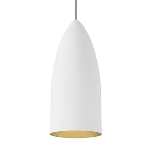 Visual Comfort Modern Signal 14" Pendant Light in Rubberized White/Gold