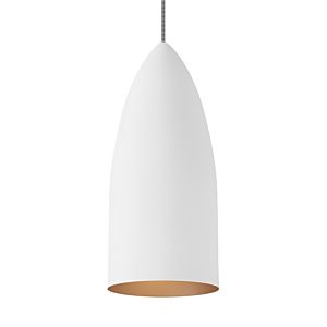 Visual Comfort Modern Signal 14" Pendant Light in Rubberized White/Copper