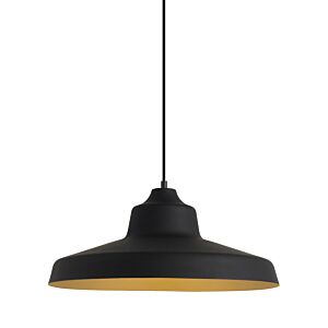 Zevo 1-Light LED Pendant in Black with Gold
