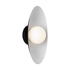 Joni 1-Light LED Wall Sconce in Matte Black with Matte White