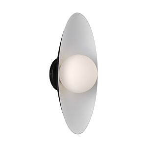 Joni 1-Light 16.00"H LED Wall Sconce in Matte Black with Matte White
