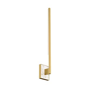 Klee 1-Light LED Wall Mount in Natural Brass with White Marble