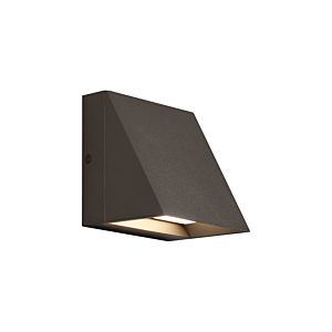 Visual Comfort Modern Pitch LED 5" Outdoor Wall Light in Bronze