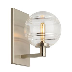 Visual Comfort Modern Sedona 9" Wall Sconce in Satin Nickel and Clear
