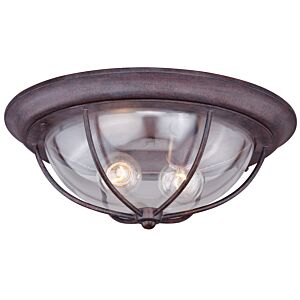 Dockside 2-Light Outdoor Flush Mount in Weathered Patina
