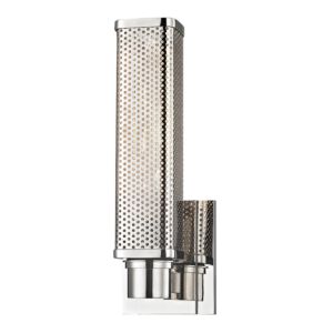 Hudson Valley Gibbs 13 Inch Wall Sconce in Polished Nickel