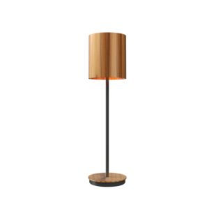 Cylindrical 1-Light Table Lamp in Teak