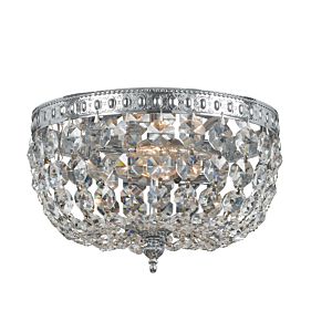 Crystorama 2 Light 8 Inch Ceiling Light in Chrome with Clear Swarovski Strass Crystals