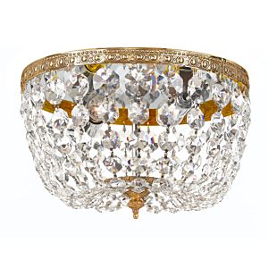 Crystorama 2 Light 10 Inch Ceiling Light in Olde Brass with Clear Spectra Crystals