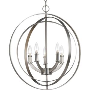 Equinox 5-Light Chandelier in Burnished Silver