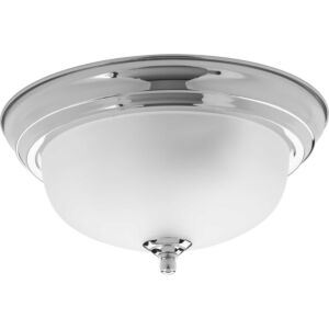 Dome Glass - Etched 1-Light Flush Mount in Polished Chrome