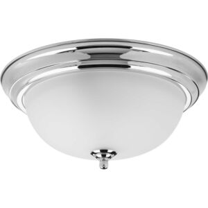 Dome Glass - Etched 2-Light Flush Mount in Polished Chrome