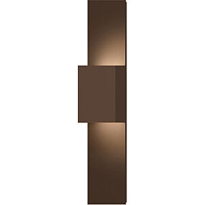 Sonneman Flat Box™ 2 Light 25 Inch Wall Sconce in Textured Bronze