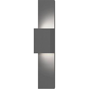 Sonneman Flat Box™ 2 Light 25 Inch Wall Sconce in Textured Gray