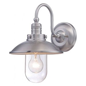 The Great Outdoors Downtown Edison 13 Inch Outdoor Wall Light in Brushed Stainless Steel