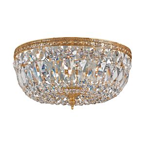 Crystorama 3 Light 12 Inch Ceiling Light in Olde Brass with Clear Italian Crystals