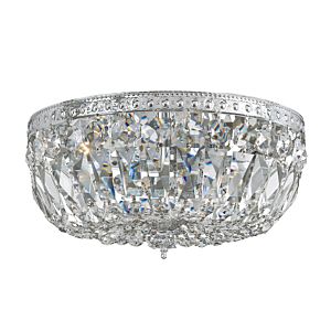 Crystorama 3 Light 14 Inch Ceiling Light in Polished Chrome with Clear Hand Cut Crystals